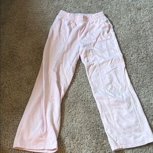 Girls light pink wide leg sweatpants
